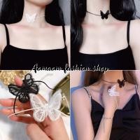 ราคา โชคเกอร์ โชคเกอร์ผีเสื้อ สร้อยคอ สีดำ สีขาว A-089 พร้อมส่งจากไทย (10263569952)