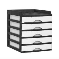 ราคา ตู้ลิ้นชักเก็บเอกสาร A4 ขาวดำ 5ชั้น พร้อมถาดบน กว้าง27cmลึก34cmสูง33cm A109 Plastic Organizer (9457254738)