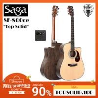 ราคา [ Top Solid แท้ ] กีต้าร์โปร่งไฟฟ้า SAGA SF800CE (20351636346)