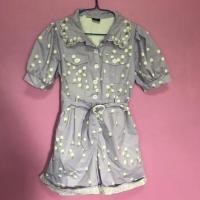 ราคา งานป้ายจั้มขาสั้น ปกเสื้องานปัก สีม่วง (7345621470)
