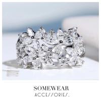 ราคา แหวนลายดอกไม้เพชร พพร้อมส่งจากไทยงานดีมีคุณภาพเล่นแสงเล่นไฟมาก (23117475751)