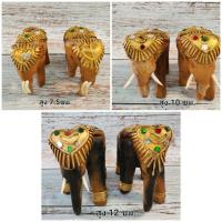 ราคา ช้างมงคล ช้างทรงเครื่อง (ราคาต่อคู่) ช้างไม้สักแกะสลัก ประดับบ้าน งานไม้สัก ขนาด 7.5ซม./10ซม./12ซม. (18654118132)