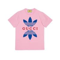 ราคา Gucci x Adidas เสื้อยืดคอกลม รุ่น Cotton Jersey T-Shirt Pink Code: 548334 XJEMJ 5904 (24977018684)