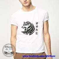 ราคา เสื้อยืดแขนสั้น Cotton แท้ 100% สีขาว สกรีนลายสักเท่ห์ ๆ ไม่ซ้ำใคร รหัส STT-017 (166378620)