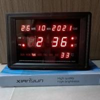 ราคา Xianjun LED DIGITAL CLOCK CALENDAR ALARM CLOCK TEMPERATURE WALL DESK TIME (18580149308)