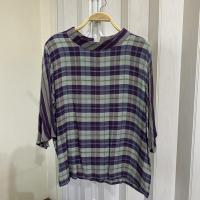 ราคา เสื้อลายผ้าขาวม้า ผ้าไทย มือสอง สาวอวบไซส์ใหญ่ อก42 (6863875189)