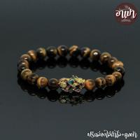 ราคา หินไทเกอร์อายส์ พลอยตาเสือ Tiger Eye ขนาด 8 มิล ปี่เซียะเปลี่ยนสี สีทอง หินแท้ 100% หินตาเสือ คตไม้สัก หินสีน้ำตาล (2233754050)