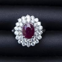 ราคา แหวนพลอยทับทิมพม่า (Natural Ruby) บ่อมงก๊ก เรือนเงินแท้92.5% ชุบทองคำขาว ล้อมด้วยเพชรCZ ไซส์นิ้ว 53 (26366821007)
