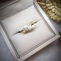 ราคา แหวนเงิน925 แหวนชุบทองคำแท้ ประกับไข่มุกมุกแท้ เบ๊บิไข่มุกแท้ (4435207380)