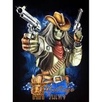 ราคา เสื้อยืดสกรีนฮาฟโทน สีดำลายยมทูตคาวบอยเรืองแสง (14287197478)