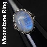ราคา แหวน มุกดาหาร มูนสโตน Moonstone พลอยแท้ ขนาด 13×17 มม.ตัวเรือนเงิน925 ขนาด 59 (11215876232)