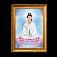 ราคา รูป พระแม่กวนอิม เจ้าแม่กวนอิม พระโพธิสัตว์ อวโลกิเตศวร ปาง ประทับบัว ประทานพร กรอบ รูปขนาด A6 พร้อมกรอบรูป (18673095371)