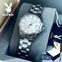 ราคา PLAYBOY 3501 สปอตสินค้า นาฬิกาข้อมือผู้หญิงหนุ่มสาว กันน้ำได้ 100% สายสเตนเลส รับประกัน 3 ปี (26663579462)