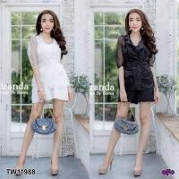 ราคา TW 11988 ชุดเซท จั๊มสูทเกาะอกพร้อมเสื้อซีทรู ชุดทำงาน ใส่ทำงาน ชุดออกงาน ชุดใส่เที่ยวกลางคืน (6820647770)