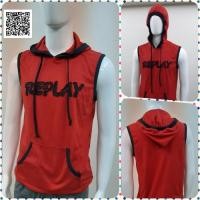 ราคา เสื้อยืดแขนกุดสีแดงดำติดหมวกเสื้อยืดมีฮู้ด ผ้านุ่มใส่สบาย งานผลิตจากโรงงานในไทย (11433290663)