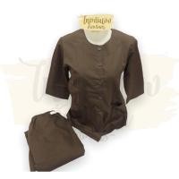 ราคา ชุดปฏิบัติธรรม สีกรัก สีน้ำตาล รัตนาภรณ์ (แยกชิ้น) เสื้อสามส่วนสีกรัก ผ้าถุงสำเร็จสีกรัก (20736630198)
