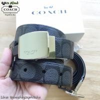 ราคา COACH M DRESS PLAQUE CUT-TO-SIZE REVERSIBLE SIGNATURE COATED CANVAS BELT : F64828 : CHARCOAL/BLACK (coachbysuphitcha) (981541590)