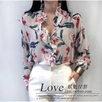 ราคา เสื้อชีฟองแขนยาวลายดอกสไตล์เกาหลี (2008287469)