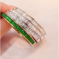 ราคา กำไลเพชร ข้อมือ สแตนเลสแท้ สีทองงานเพชรเหลี่ยมเพชรใส (23842723963)