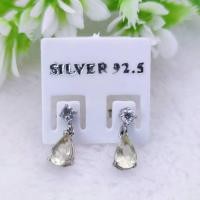 ราคา H6459 ต่างหูพลอยเลมอนควอตซ์แท้ ( Natural Lemon Quartz ) แบบก้านเสียบ ตัวเรือนเงินแท้ 925 ชุบทองคำขาว (16494625490)