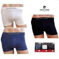 ราคา Pierre Cardin PI-332 บ็อคเซอร์Seamless 1ตัว microfiber 93% elastane 7% มี 3 สี ขาว ดำ กรม (1770670238)