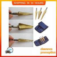 ราคา ชุด 3 ดอก ดอกสเต็ป ทรงเจดีย์ เจาะขยาย คว้านรู ขนาด 4-32 มม. Step Drill Titanium Size 4-32mm. 3 Pcs/Set THE TOOLS (18801899797)