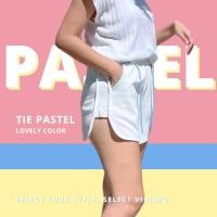 ราคา VINISEQ รุ่น TIE PASTEL กางเกงขาสั้นเอวสูง เอวยางยืด ผูกเอว ทรงหลวม เว้าข้าง ผ้าคอตตอนเนื้อนิ่ม มีกระเป๋าข้าง 2 ข้าง (19579881705)