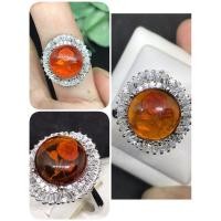 ราคา แหวนอำพันโปรแลนด์แกะสลักเลเซอร์รูปดอกกุหลาบไซส์57ตัวเรือนเงินแท้ค่ะ (29010449715)