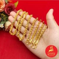 ราคา (รับประกัน 6 เดือน)สร้อยคอลายผ่าหวายคั่นมะรุม ยาว 20, 24 นิ้ว เทียบเท่าน้ำหนัก 3 บาท หุ้มเศษทองเเท้ ใส่เเทนของจริงได้ (29856210842)