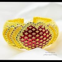 ราคา กำไลข้อมืองานลงยาสุโขทัย หุ้มทองแท้หนา 5 ไมครอน (848885023)