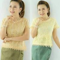 ราคา เสื้อลูกไม้ อก 36/38/40/42/44/46 รุ่นชายเฉียงแก้วแขนสั้น ทรงสวยเข้ารูปเสื้อลูกไม้ประดับตกแต่งผ้าแก้วชายเสื้อ (828043809)