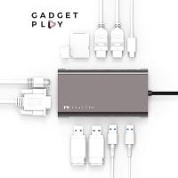 ราคา [กรุงเทพฯ ด่วน 1 ชั่วโมง] Feeltek 11 in 1 Mega Dock USB C Hub, Triple-Display Capable. for MacBook/iPad Pro/XPS , HDMI (8582147985)