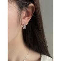 ราคา พร้อมส่ง!! ตุ้มหูเงินแท้ S925 แพ้ง่ายใส่ได้✨Chaine Earrings(1.2cm) (26961389612)