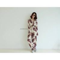 ราคา Pajamas Style ชุดเสื้อ+กางเกงลายโบฮีเมียนเข้าเซต ใส่สบายดูมีสไตล์ (233455160)