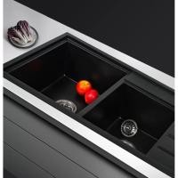 ราคา ซิงค์แกรนิตสีดำ อ่างล้างจานฝัง ซิงค์ฝัง 2หลุม หินแกรนิตสีดำ อ่างล้างจาน อุปกรณ์ ห้องครัว อุปกรณ์ SINK (9654468441)