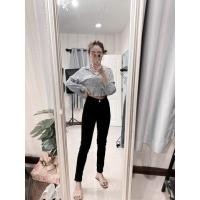 ราคา กางเกงยีนส์เกาหลี ป้าย X2 Super Black Size L งานนำเข้า (7074244775)