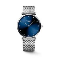 ราคา LONGINES/Longines Women's Silver Stainless Steel Strap Blue Thin Dial Quartz Diamond Watch (27760325558)