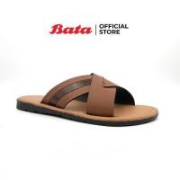 ราคา *Best Seller* Bata MEN'S SANDAL รองเท้าแตะชาย แบบสวม สีน้ำตาล รหัส 8618033 (9204787822)