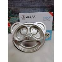 ราคา ถาดอาหารคิดดี้ 20 ซม. 3 ช่อง ตราหัวม้าลาย Zebra ถาดหลุมสแตนเลส ใส่อาหาร ถาดหลุมเด็ก (12675330609)