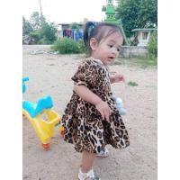 ราคา ชุดเดรสลายเสือลูกสาวมือ2สภาพดี (24763897463)