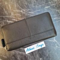 ราคา กระเป๋าสตางค์ Coach ใบยาวซิปรอบ มือสองของแท้ Coach F51764 Park Leather Accordion Zip Wallet สีดำ (13452297096)