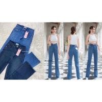 ราคา กางเกงยีนส์ ทรงกระบอก ทรงเอวสูง สไตล์เกาหลี ปลายขาตัด ผ้ายืดใส่สบาย งานป้าย 5KG (12897501023)