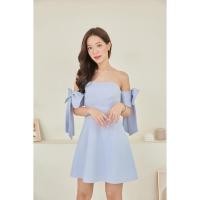 ราคา ส่งต่อ Pirunya - Mini Dress เดรสเกาะอก แขนสั้นผูกโบว์ (27710629028)