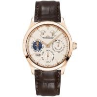 ราคา Jaeger & LeCoultre Moon Phase Master 18K Rose Gold Manual Mechanical Watch ชาย1612520ปฏิทินถาวร (25138434281)