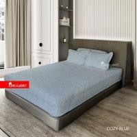 ราคา ผ้าปูที่นอน King Rabbit ปลอกหมอน ปลอกหมอนข้าง - สีฟ้าแสนสบาย (28065265879)