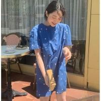 ราคา ชุดคลุมท้อง มินิเดรส ผ้ายีนส์ปักงายดอกไม้ (3553870667)