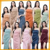 ราคา ชุดไปงานแต่ง Wedding Dress เปิดไหล่ AP028 ผ้าเครปซาติน ขายดี ไซส์ S-2XL ชุดเดรสออกงาน ชุดเดรส งานแต่งงาน Dress Woman (25385554747)