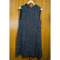 ราคา D7 [ของใหม่] H&M เดรสไซส์ใหญ่ เดรสแขนกุดสีดำลายขาว คอผูก Size L (25682616167)