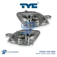 ราคา TOYOTA Vios 2007-2012 White ไฟหน้า โตโยต้า วีออส ปี 07-12 โคมขาว โคมดำ [TYC] (26452846140)