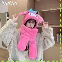 ราคา Lanhua Sanrio หมวกตุ๊กตา, ผ้าพันคอมีฮู้ดฤดูหนาว Kuromi อบอุ่น, หมวก Cinnamoroll Melody การ์ตูนหมวกผ้าพันคอถุงมือชุดผู้หญิง (28916831811)